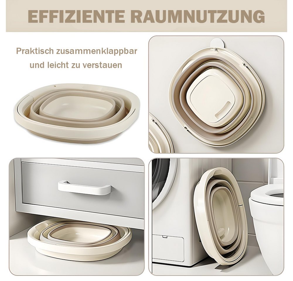 AFKSMILE Falteimer Faltbarer Eimer, Putzeimer Faltbar mit Tragegriff,Sandburg Strandeimer, Robust, Platzsparend, Tragbare, Für Reinigung, Camping, Angeln, Reisen Bild 5