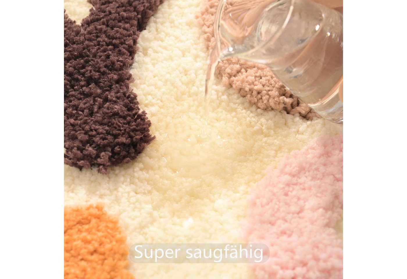 FOUORTUNATE-BEE Badematte Beige Badematte 40×60 cm, rutschfest und waschbar, Lustige Duschmatte für das Badezimmer, pflegeleicht Bild 2