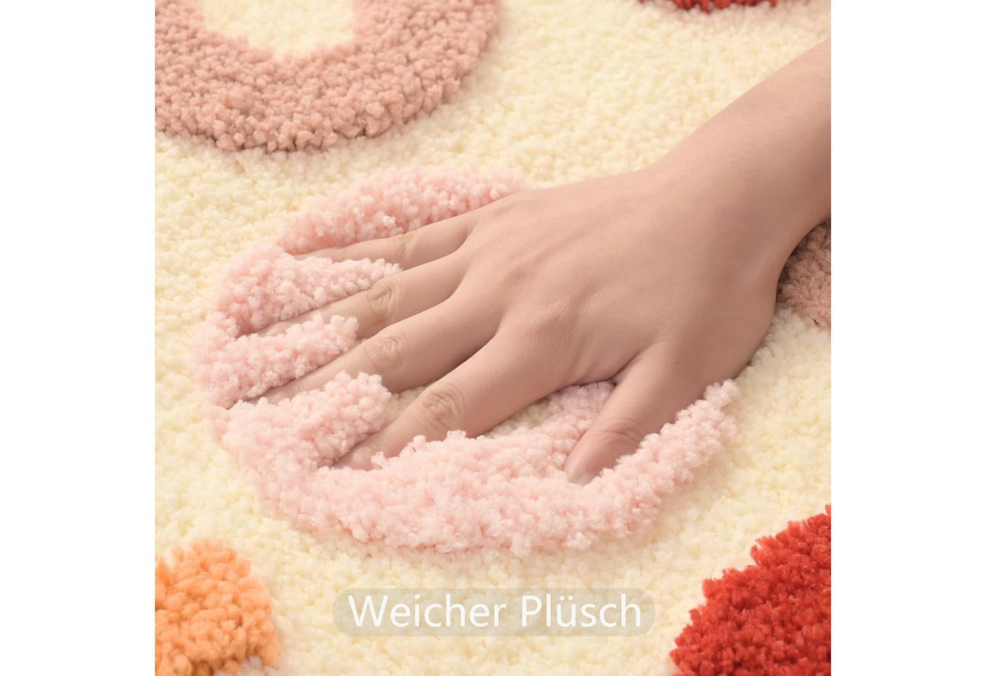 FOUORTUNATE-BEE Badematte Beige Badematte 40×60 cm, rutschfest und waschbar, Lustige Duschmatte für das Badezimmer, pflegeleicht Bild 5