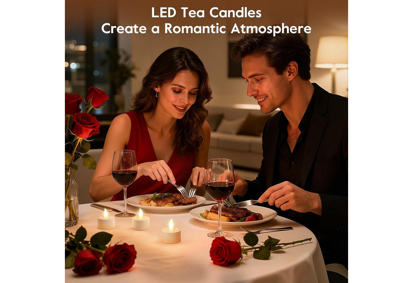 EXTSUD LED-Kerze LED Teelichter Aufladbar 6er Set mit Ladestation, Flackernde, Warmweiß