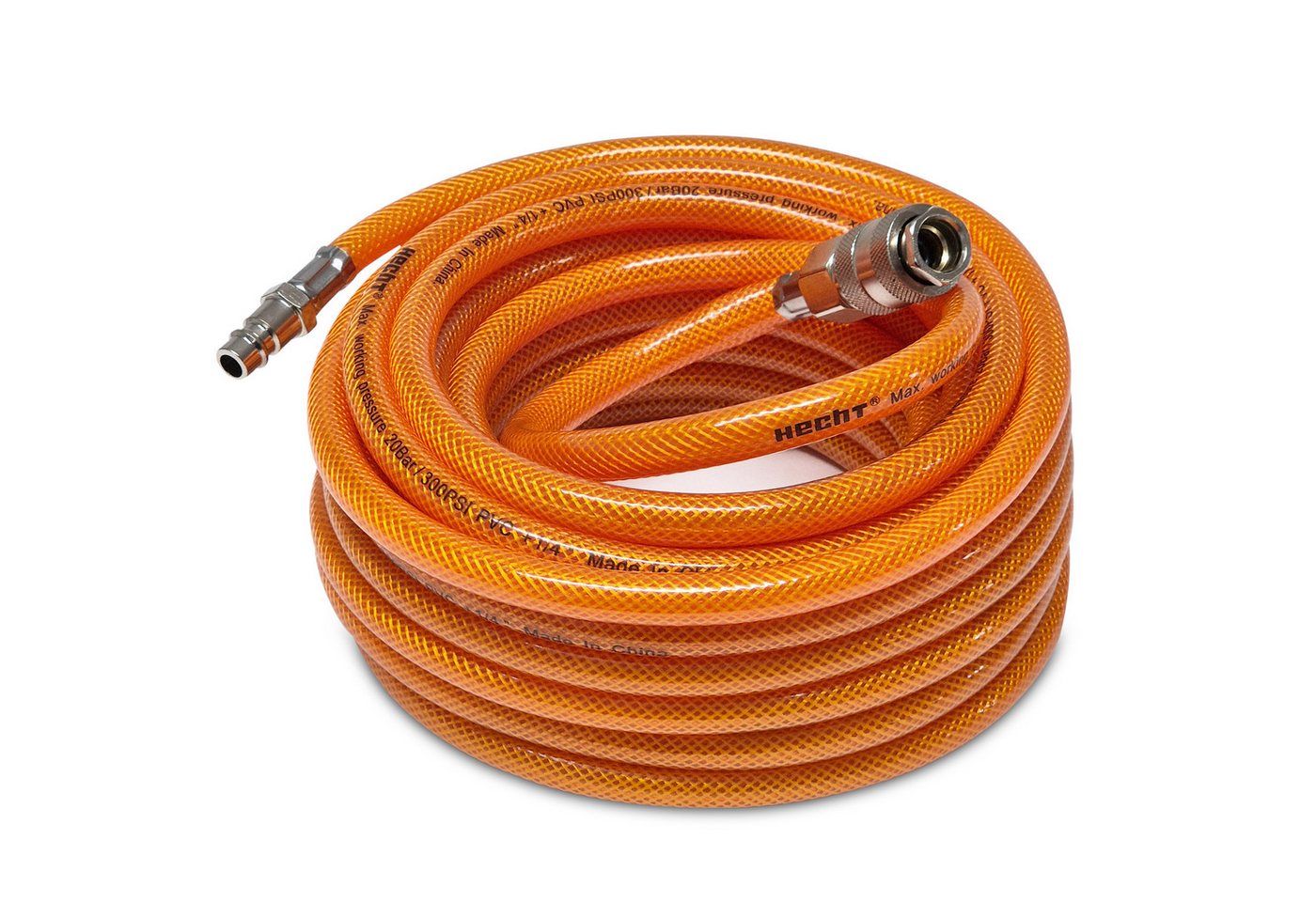 Hecht Druckluftschlauch 002075A Druckluftschlauch 10 m Kompressor, gewebeverstärkt EURO-Kupplung Bild 4