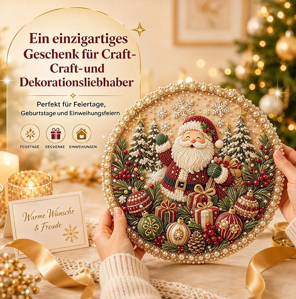 Bomiclss Kreativset DIY-Perlenbild-Kreativset für einen Dekokranz, Dekoration für Haustür, Fenster oder Wand