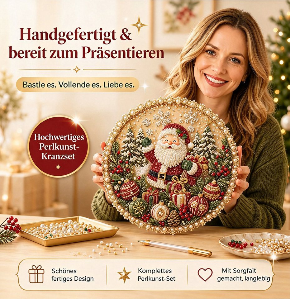 Bomiclss Kreativset DIY-Perlenbild-Kreativset für einen Dekokranz, Dekoration für Haustür, Fenster oder Wand Bild 2
