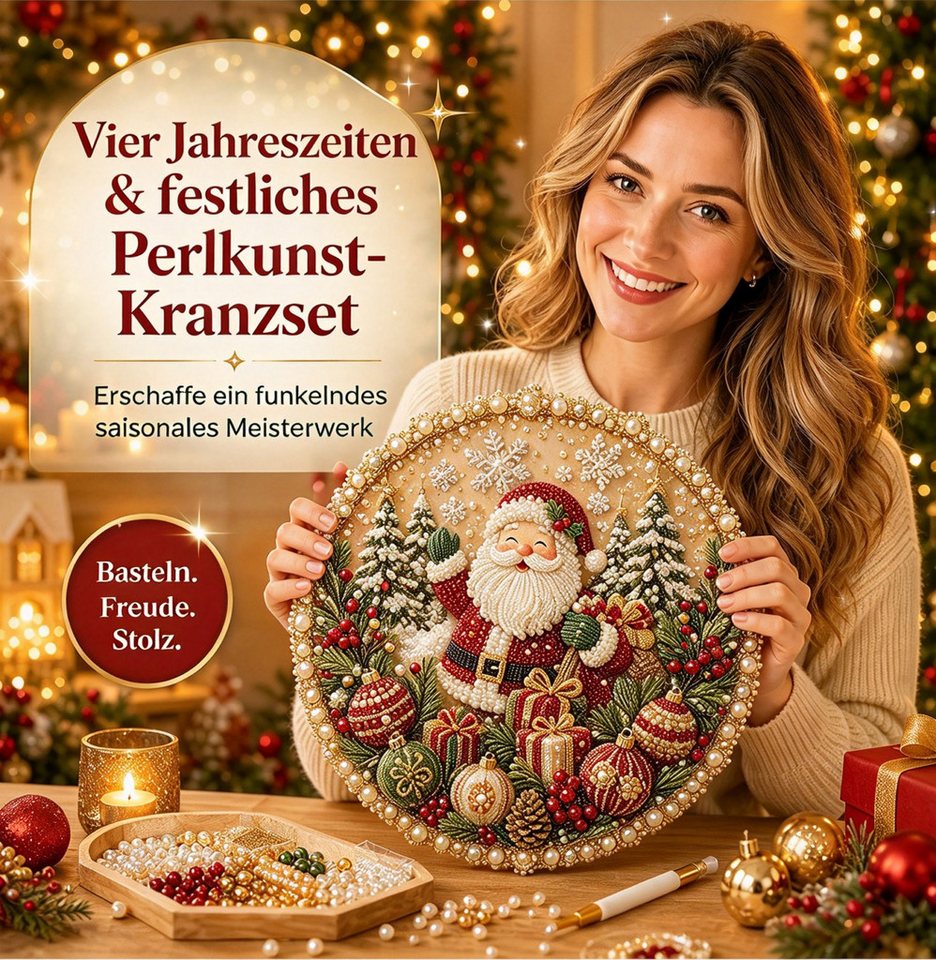 Bomiclss Kreativset DIY-Perlenbild-Kreativset für einen Dekokranz, Dekoration für Haustür, Fenster oder Wand Bild 4