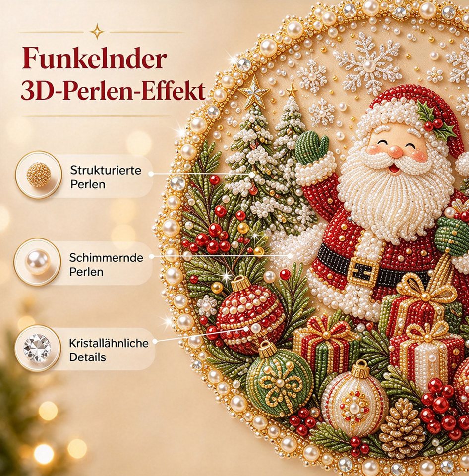 Bomiclss Kreativset DIY-Perlenbild-Kreativset für einen Dekokranz, Dekoration für Haustür, Fenster oder Wand Bild 5