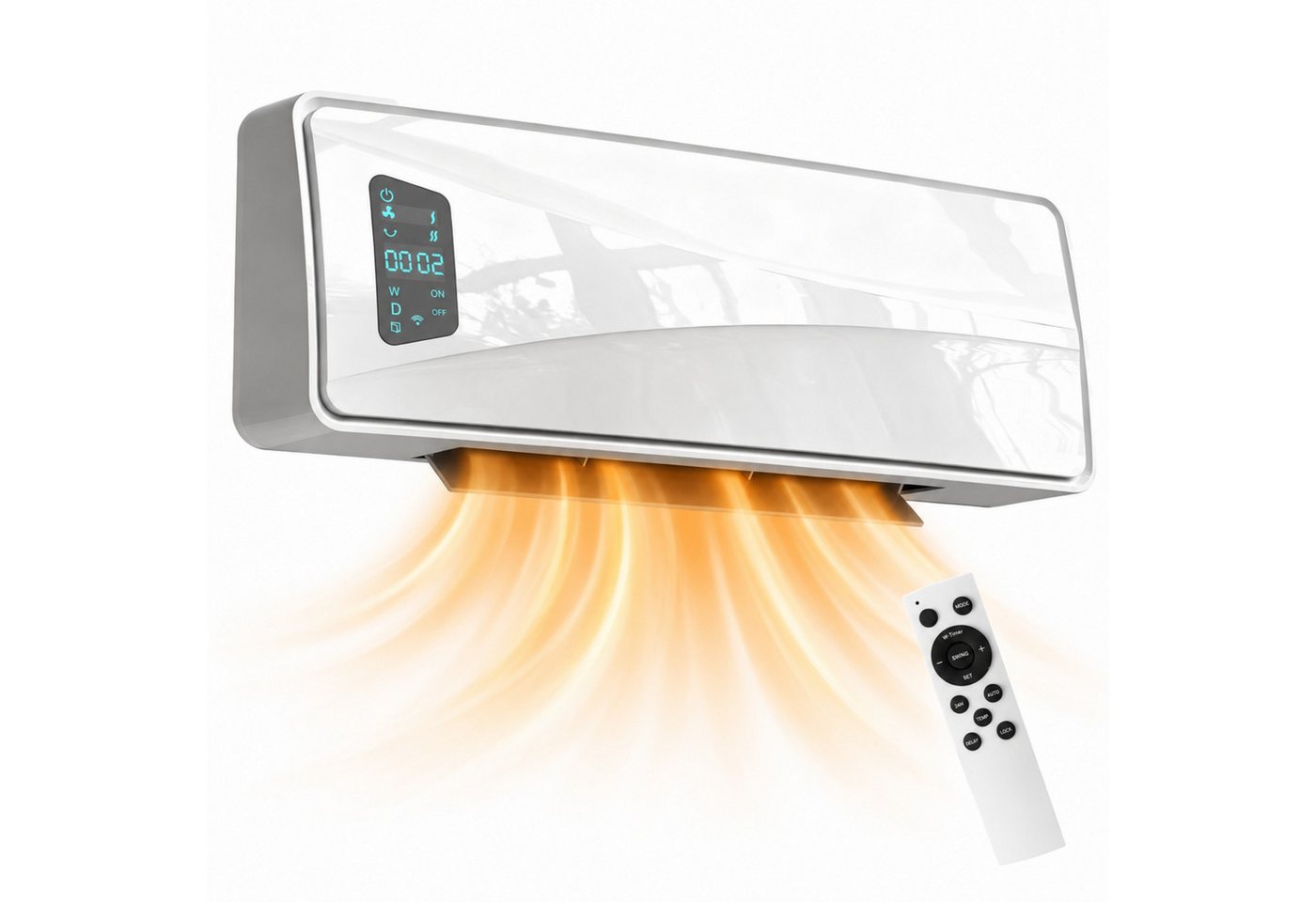 Blossom Heizlüfter Wand Heizlüfter 2000 W, Keramik Heizgerät, 3 Modi, LED-Display, Timer, 2000 W, Keramikheizlüfter Keramik-Wandheizgerät für Schlafzimmer Wohnzimmer Bild 5