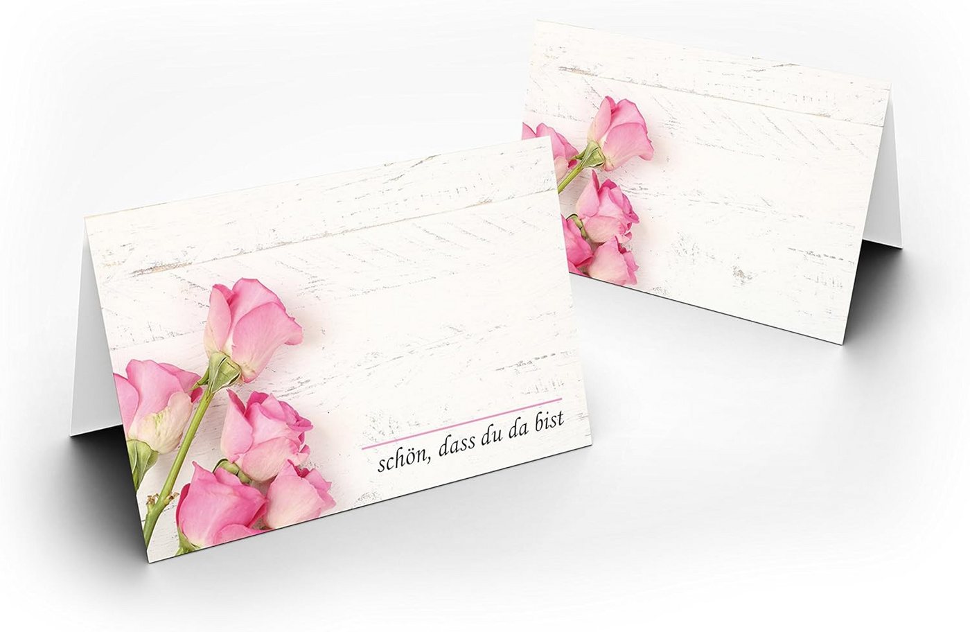 Briefumschläge24Plus Papierdekoration Papierdekoration Platzkarte Rosen Rosa 50 Stück, Papier UV-Lack glänzend Bild 5