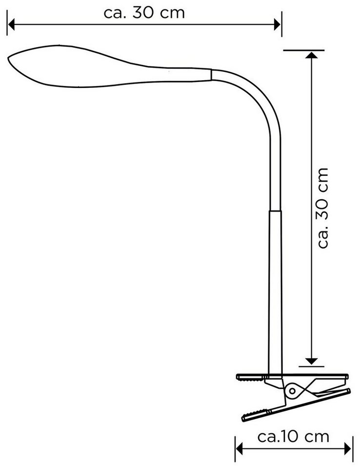 MeLiTec Tischleuchte LED Klemmleuchte Schreibtischlampe mit Klemmfuß flexibel warmweiß T114, LED fest integriert, 3000K Warmweiß Bild 2