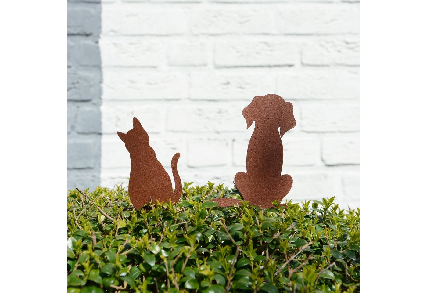 UNUS GARDEN Gartenstecker Roststecker 2er Set Hund Katze Deko Garten und Beet (2-St)