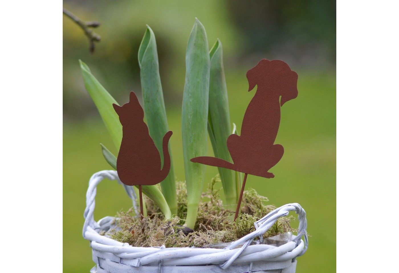 UNUS GARDEN Gartenstecker Roststecker 2er Set Hund Katze Deko Garten und Beet (2-St) Bild 2