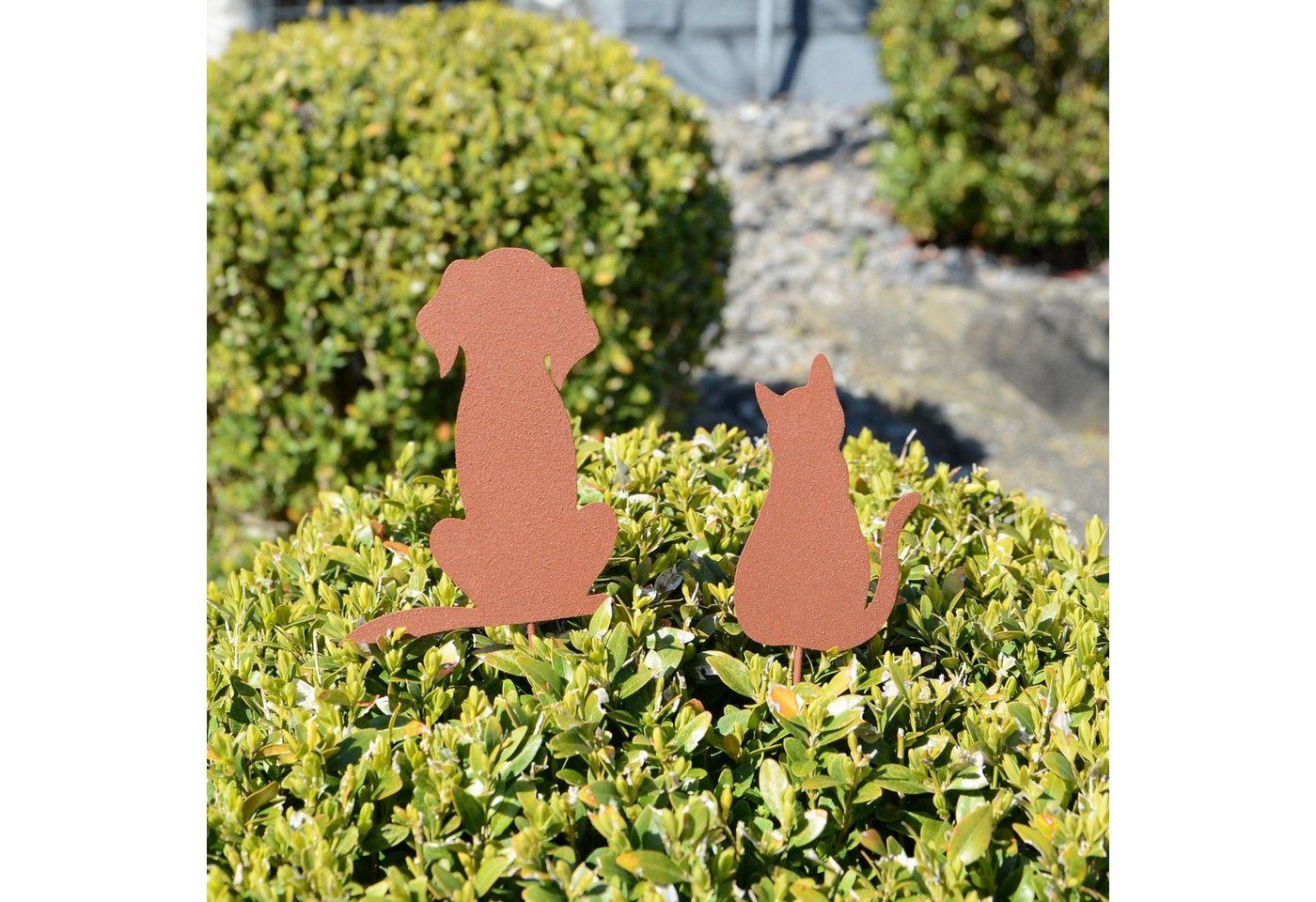 UNUS GARDEN Gartenstecker Roststecker 2er Set Hund Katze Deko Garten und Beet (2-St) Bild 5
