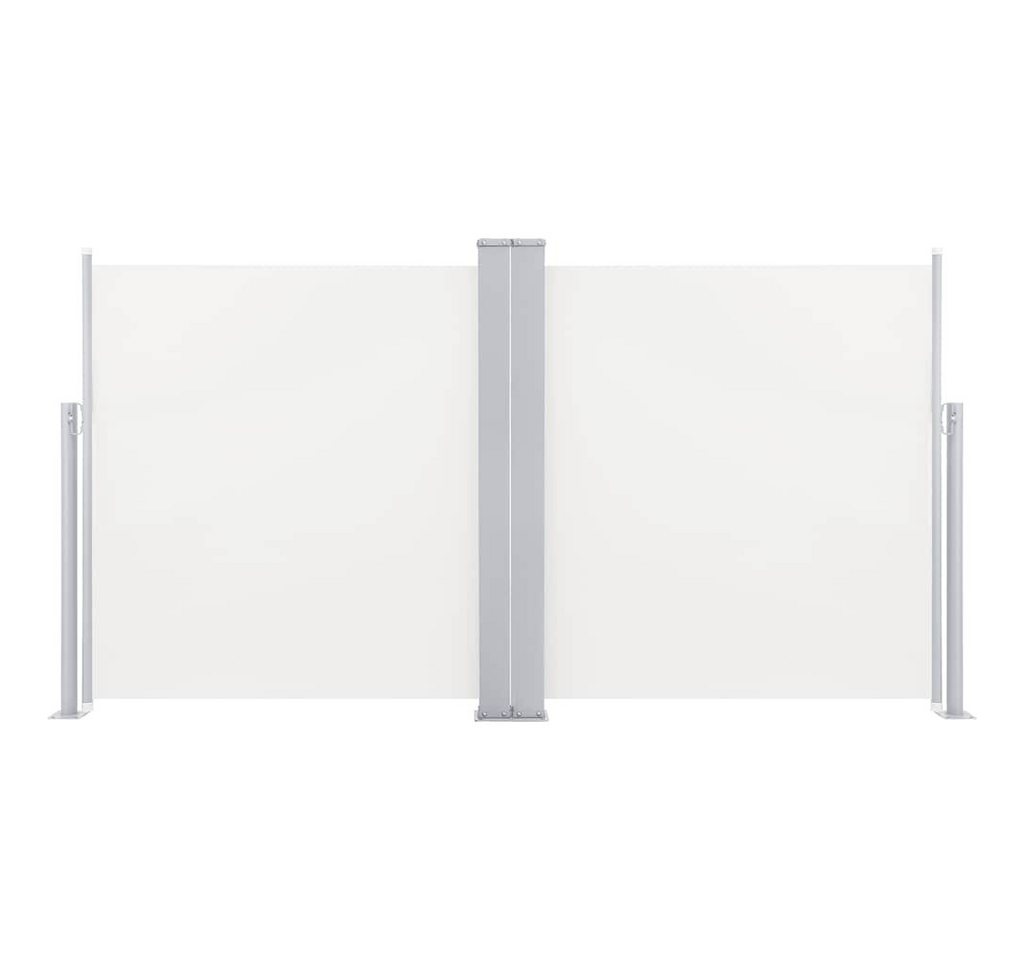 furnicato Seitenmarkise Garten-Creme 120 x (0-600) cm mit Rückrollfunktion UV-beständiger Sichtschutz mit wasserabweisendem Polyester-Gewebe