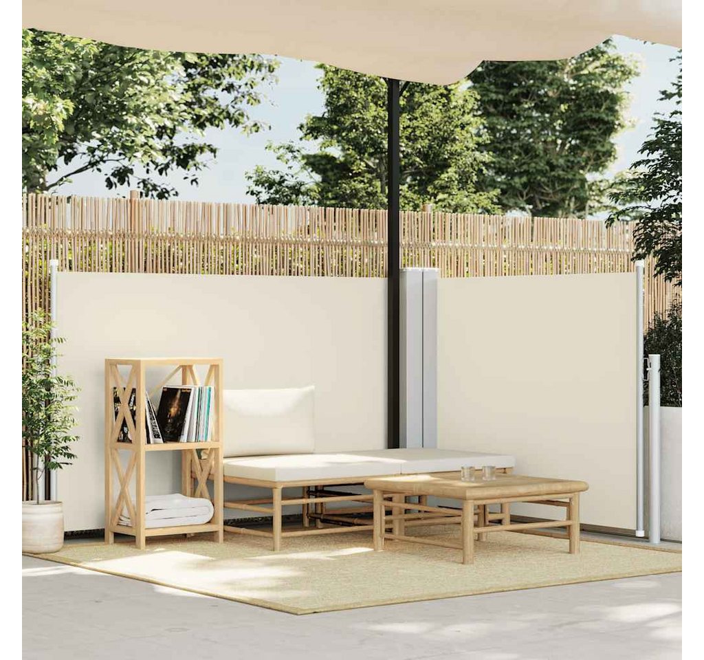furnicato Seitenmarkise Garten-Creme 120 x (0-600) cm mit Rückrollfunktion UV-beständiger Sichtschutz mit wasserabweisendem Polyester-Gewebe Bild 4