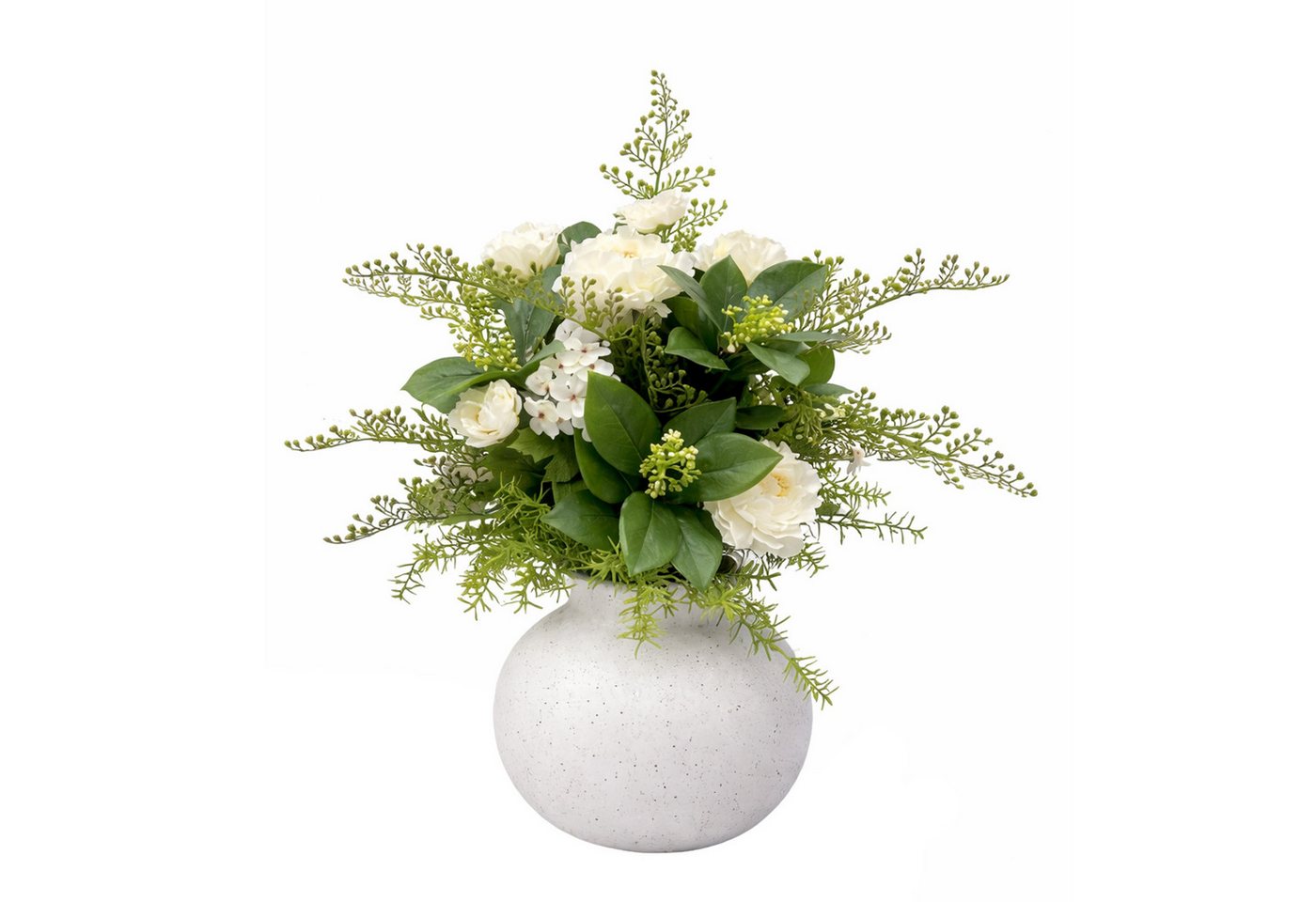 Kunstpflanze Blumengesteck Kunstblume weiß mit Vase künstlich, UNUS HOME, Höhe 63 cm, Kunstblume, Kunstpflanze, weiß Bild 5