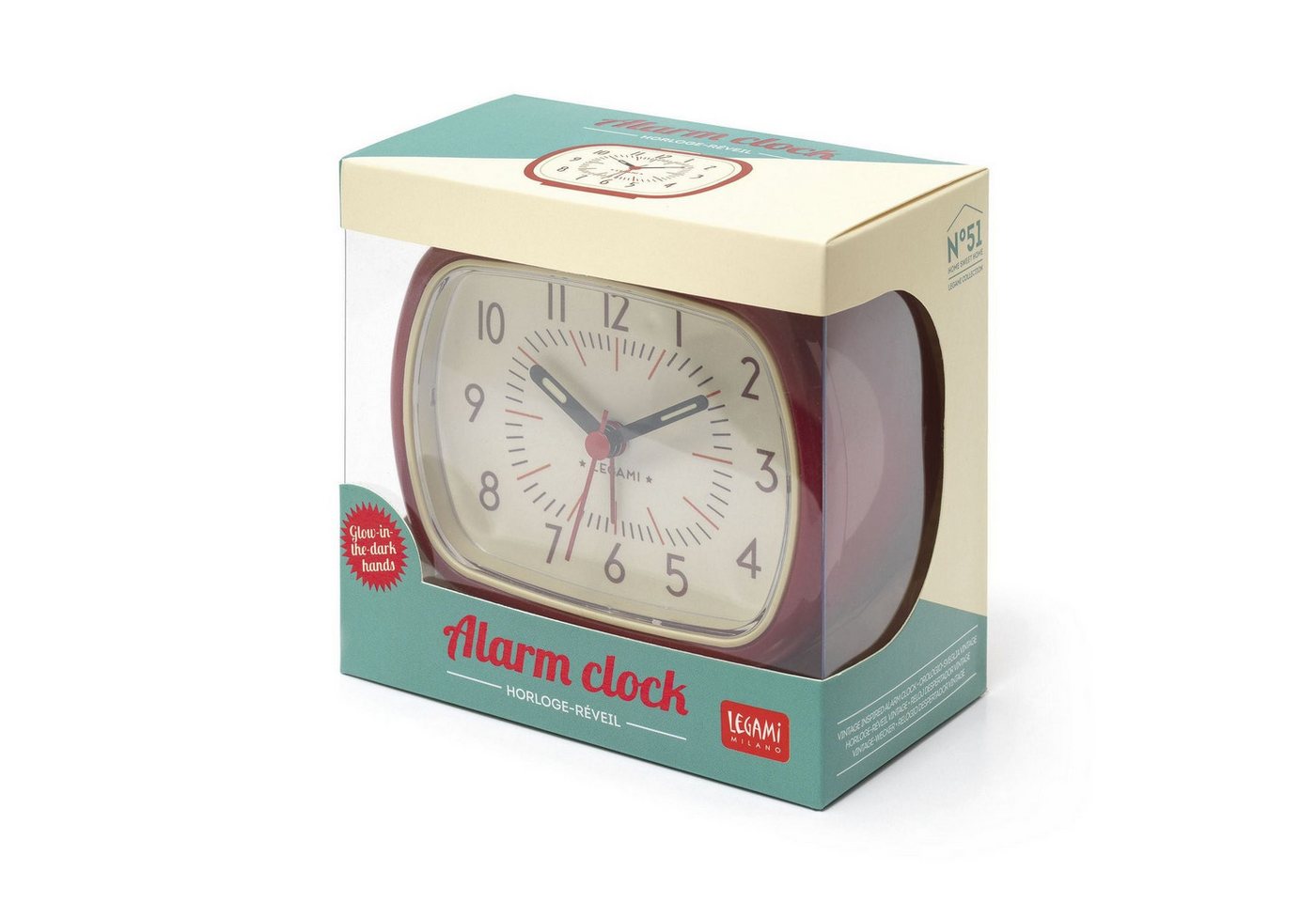 Legami Filzstift Legami Wecker im Retro-Look - Rot