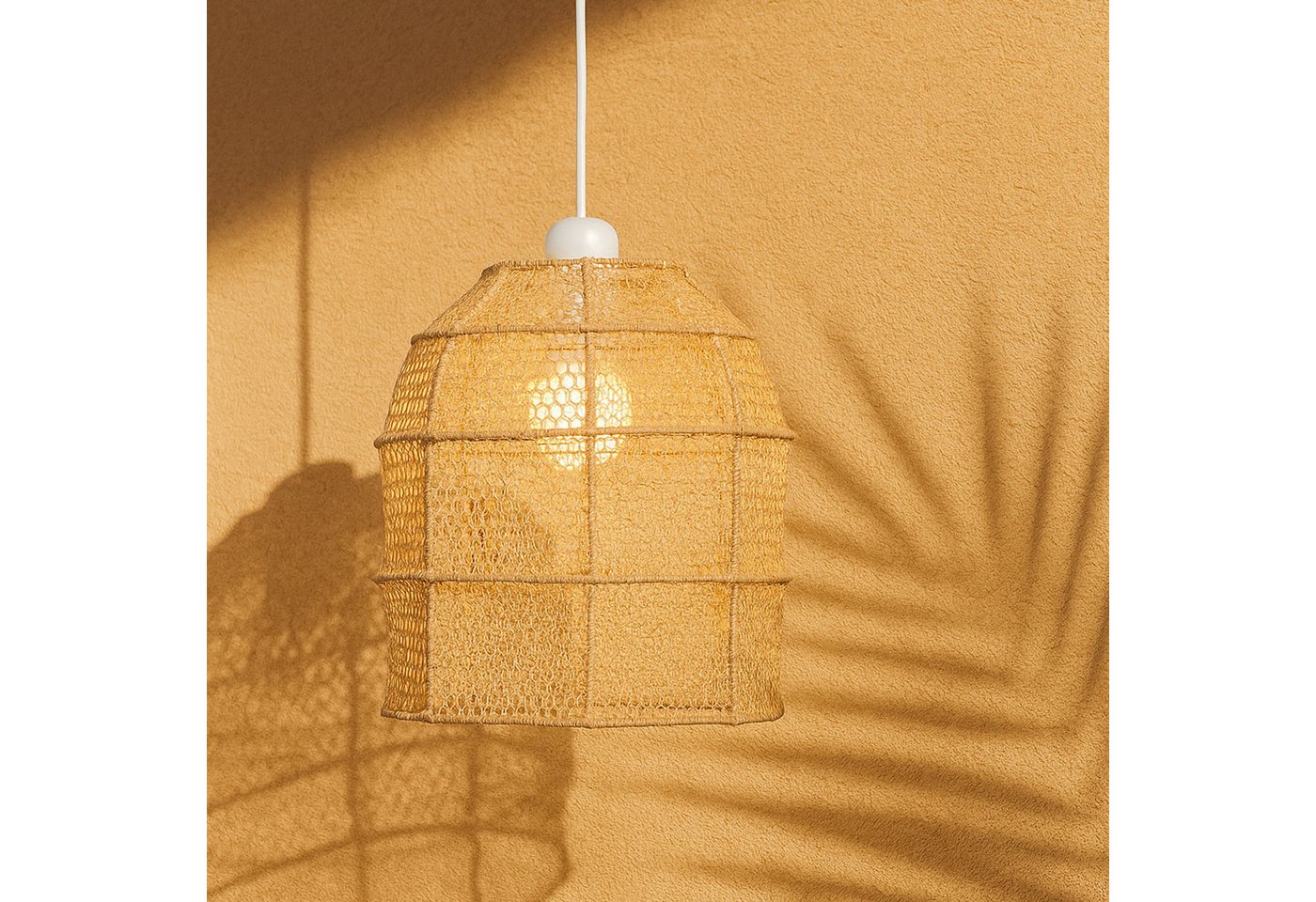 Marrakesch Orient & Mediterran Interior Pendelleuchte Pendelleuchte Ylvana im Boho-Stil, aus Eisen gefertigt, in Beige 27 cm, Handarbeit Bild 3