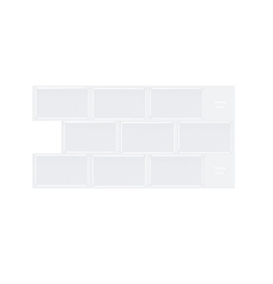Agger Fliesenaufkleber 3D-Wandfliesenaufkleber, selbstklebend, wasserdicht, Spritzschutz (10 St), für Küche, Badezimmer, Wand, 30,5 x 15,3 cm, 10 Bögen Bild 2