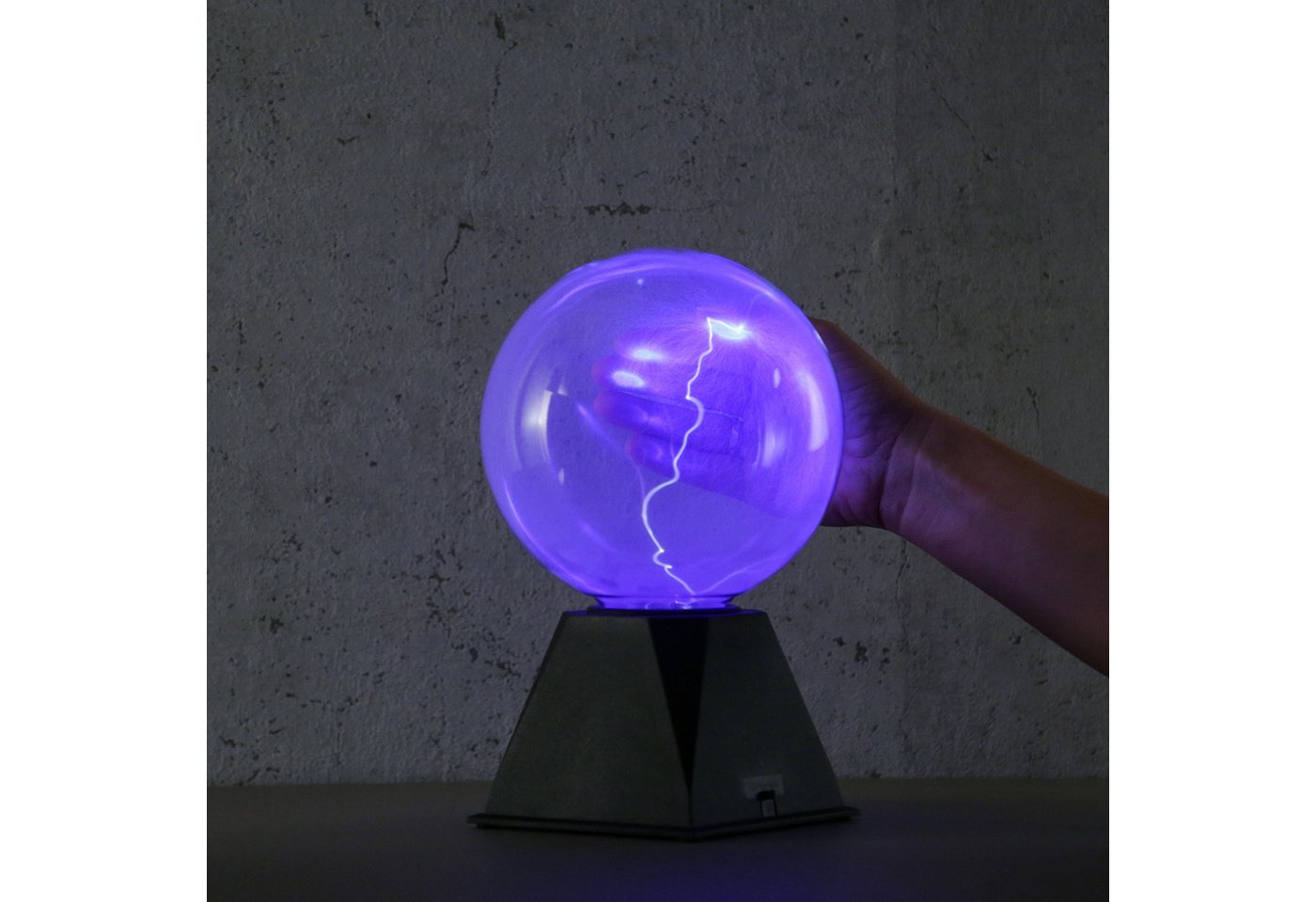 SATISFIRE LED Dekolicht Plasmakugel Plasmaball Retro Lichteffekt mit Blitzshow Automatik blau, blau