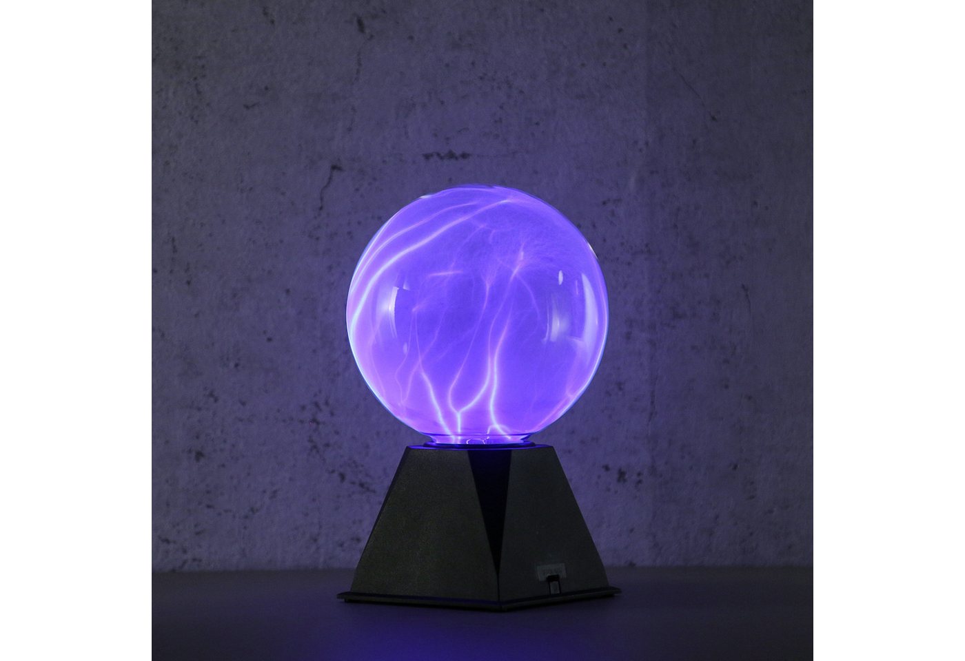 SATISFIRE LED Dekolicht Plasmakugel Plasmaball Retro Lichteffekt mit Blitzshow Automatik blau, blau Bild 2