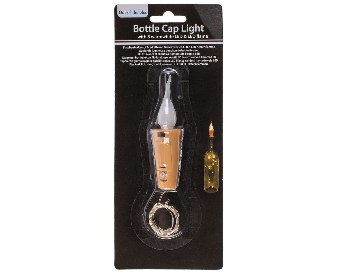 OOTB Lichterkette 8 LED Lichterkette Flaschenkorken mit LED Kerzenflamme warmweiß, inkl. Batterien Bild 2