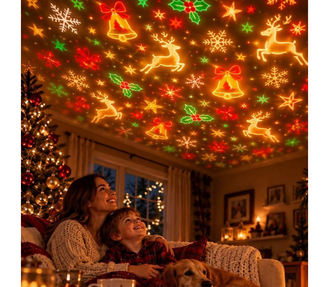 FELIXLEO LED Discolicht Plug and Play HD USB Christmas Tree Projector with 6 Festive Bild 2