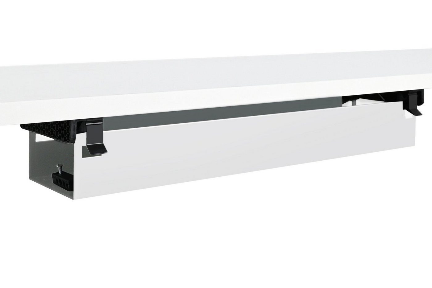 boho office® Kabelkanal, Kabelwanne 57 cm in weiß, beidseitig klappbar mit viel Stauraum Bild 2