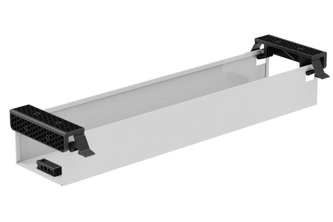 boho office® Kabelkanal, Kabelwanne 57 cm in weiß, beidseitig klappbar mit viel Stauraum Bild 5