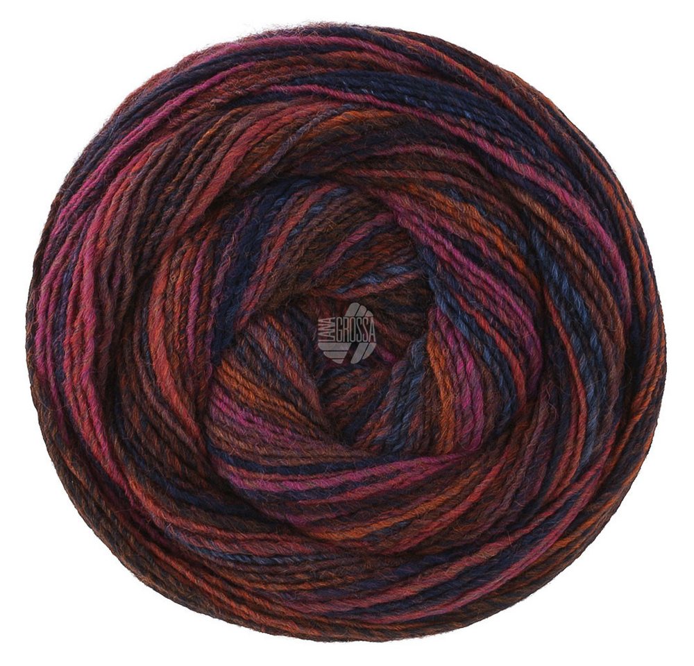 LANA GROSSA GOMITOLO DISEGNO Dochtgarn mit lebendigem Farbverlauf Häkelwolle, 700 m (Farbverlauf für ausdrucksstarke Strickdesigns, Für Pullover, Cardigans, Schals und Accessoires), 200 g