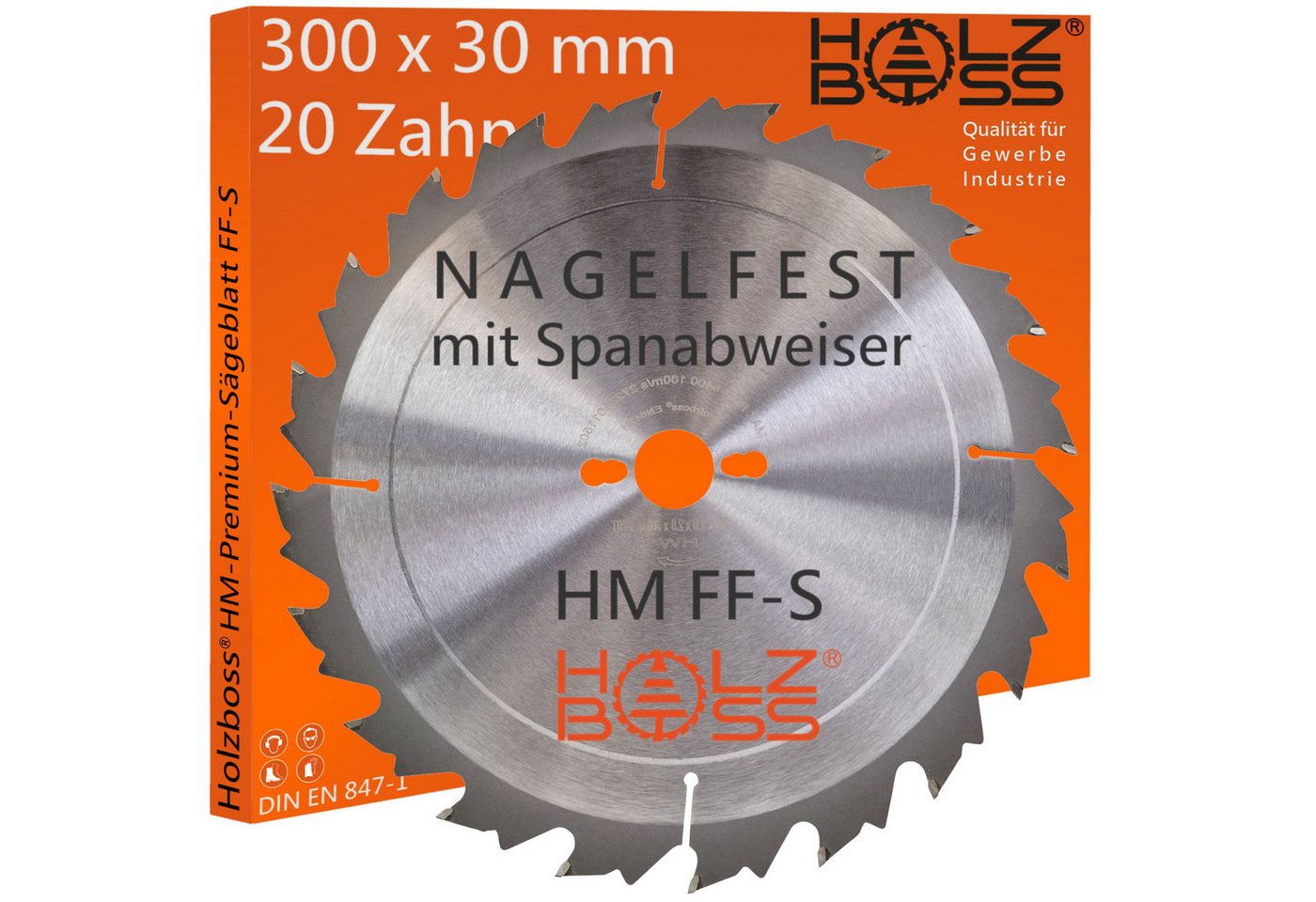 Holzboss® Sägeblatt NEUHEIT " Nagelfest mit Spanabweiser " HM-Sägeblatt FF-S 300x30mmØ Bild 2