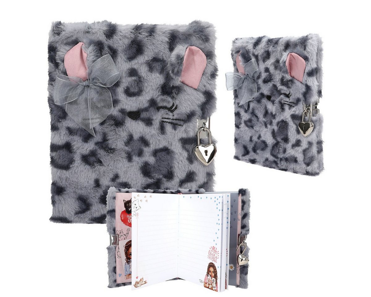 Depesche Tagebuch DEPESCHE TOPModel Tagebuch Cosy Cat mit Schloss grau