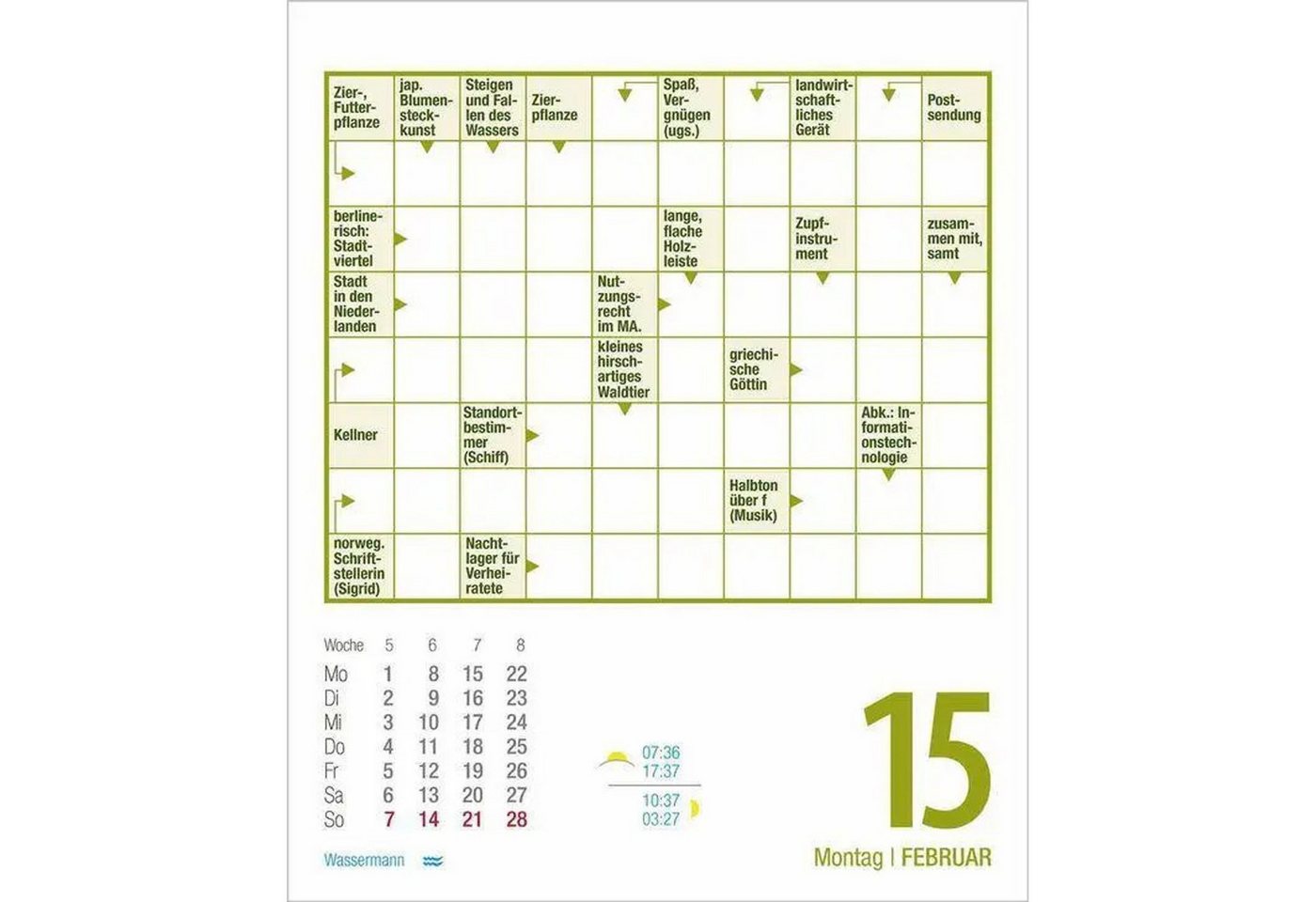 Korsch Verlag Tischkalender Kreuzworträtsel 2027