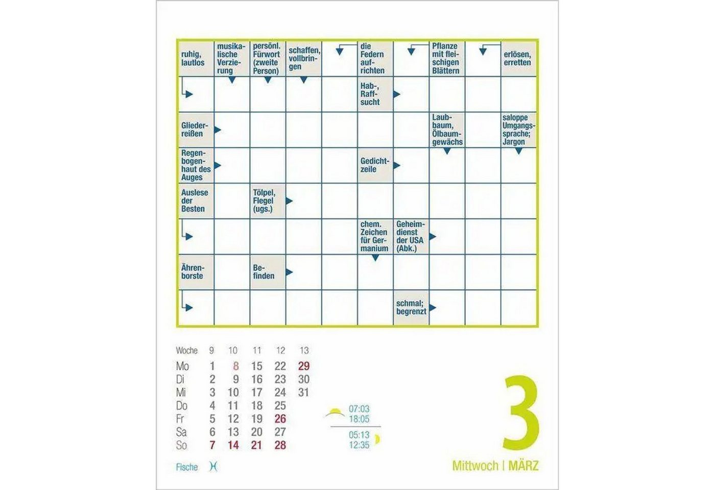 Korsch Verlag Tischkalender Kreuzworträtsel 2027 Bild 3