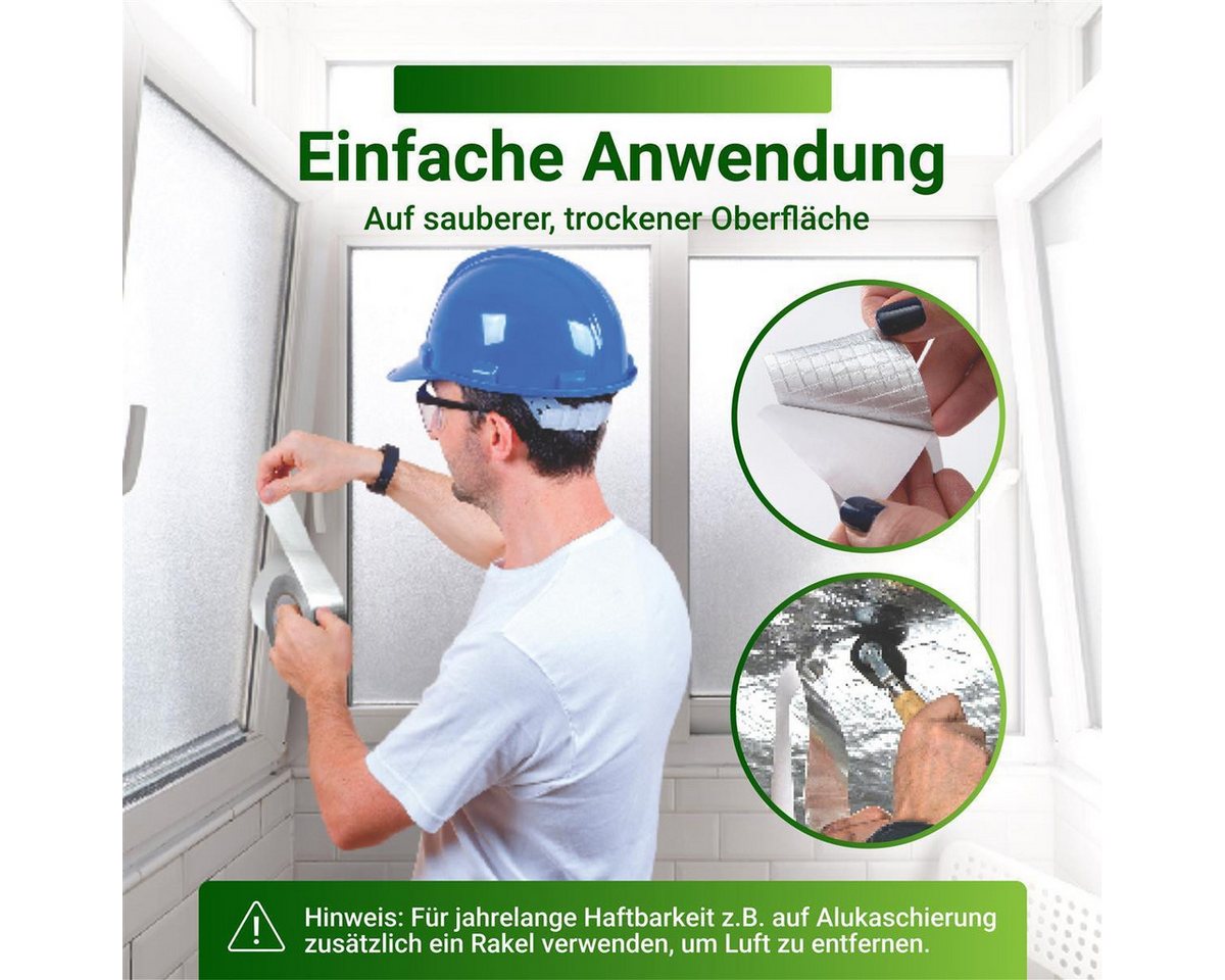varivendo Dampfsperrklebeband 5er Set Aluminium Klebeband netzverstärkt 43 mm x 20 m (Rollen, 5-St., Aluminium Klebeband) Aluband Aluminiumband Aluminiumklebeband Bild 2