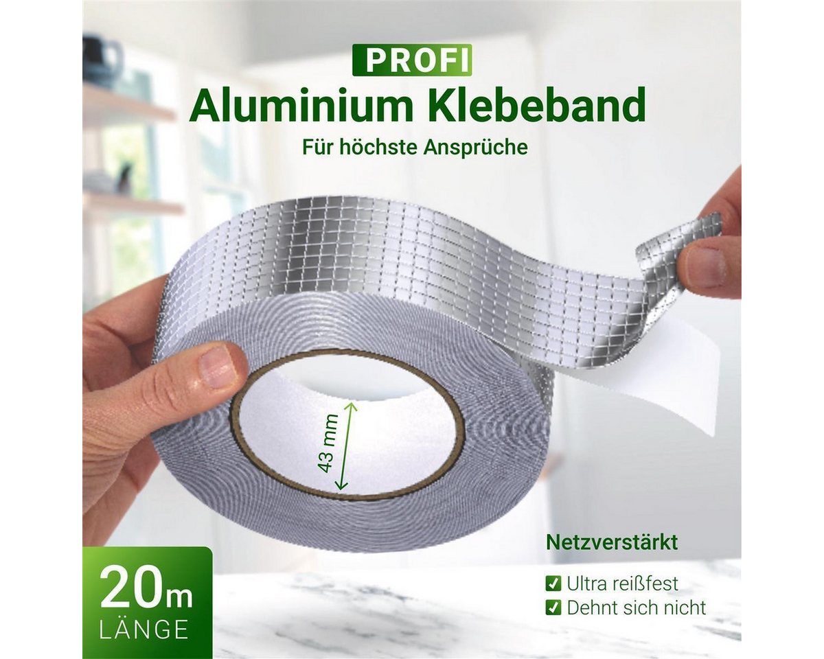 varivendo Dampfsperrklebeband 5er Set Aluminium Klebeband netzverstärkt 43 mm x 20 m (Rollen, 5-St., Aluminium Klebeband) Aluband Aluminiumband Aluminiumklebeband Bild 4