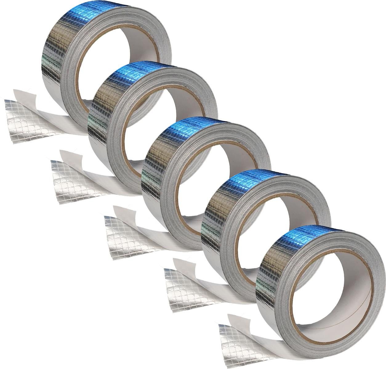 varivendo Dampfsperrklebeband 5er Set Aluminium Klebeband netzverstärkt 43 mm x 20 m (Rollen, 5-St., Aluminium Klebeband) Aluband Aluminiumband Aluminiumklebeband Bild 5