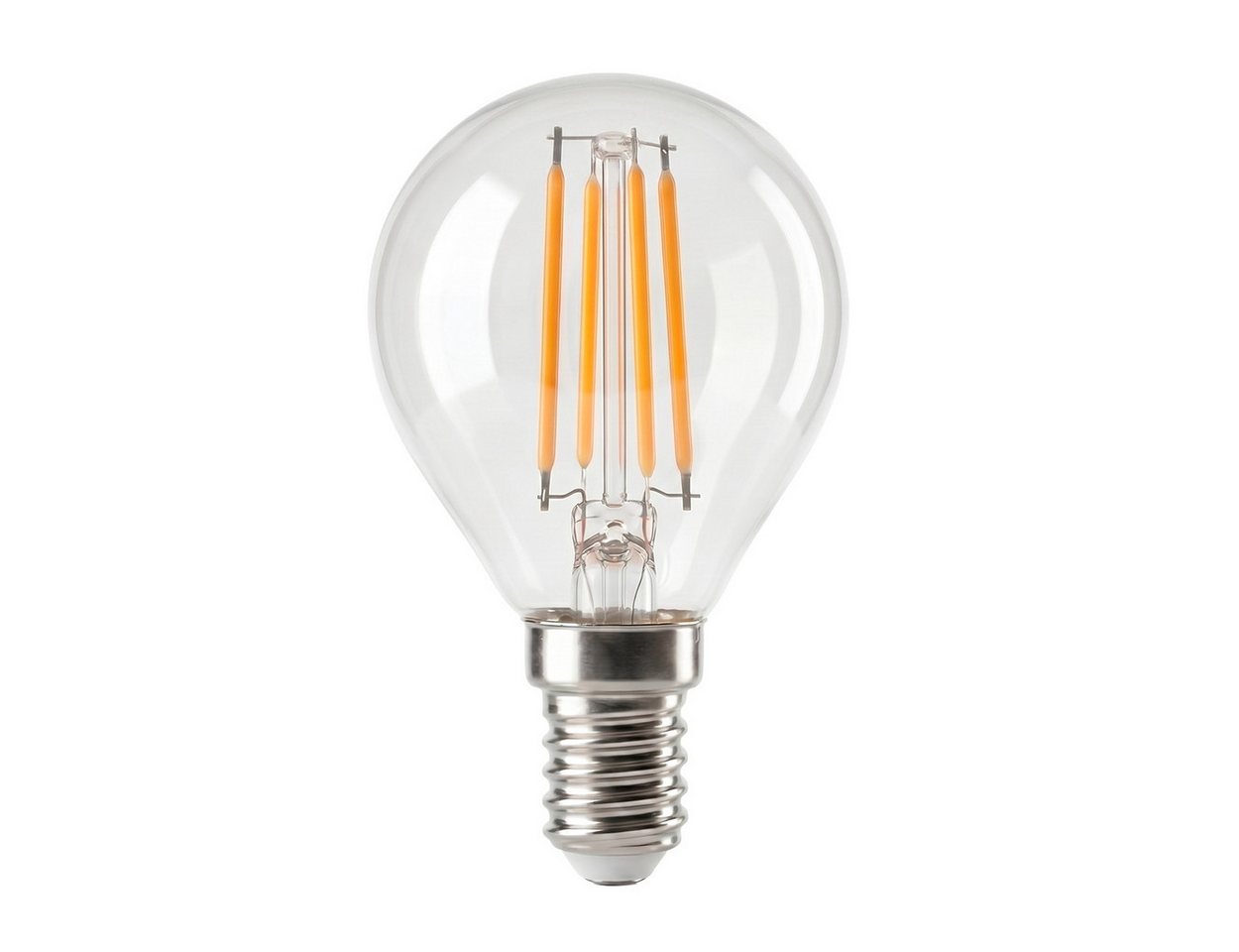 hofstein LED-Leuchtmittel 3er Set Glühbirne Warmweiß dimmbar 4 Watt Kerze, E14, 3000 Kelvin, 400 Lumen, Filament, Klar