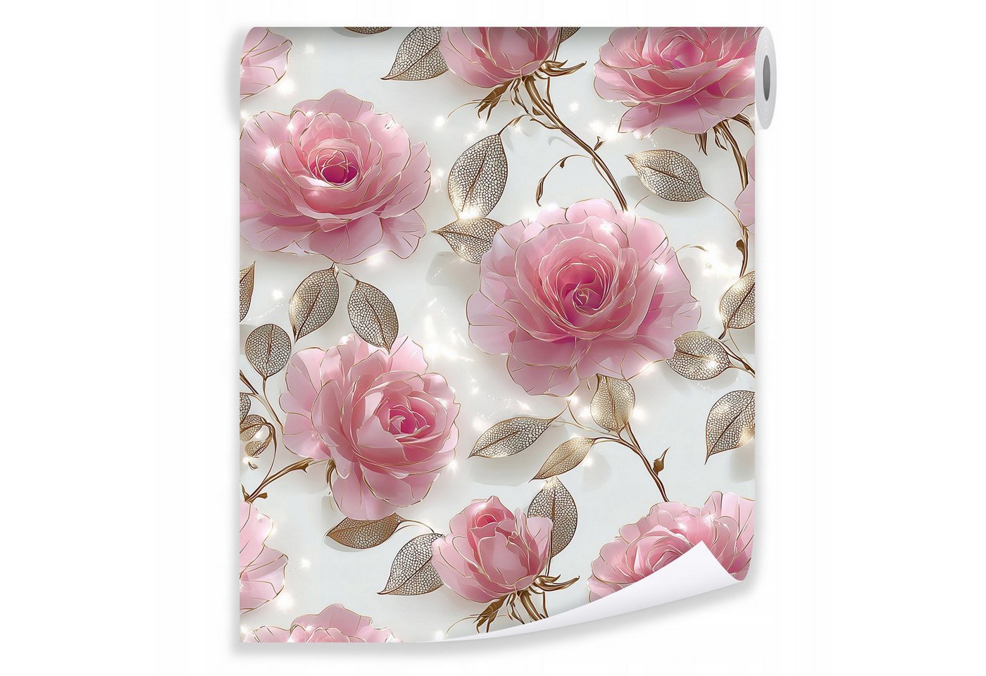 Wallarena Fototapete Blumen rosa Vlies strapazierfähig UV-beständig Wohnzimmer, glatt, 50 x 1000 cm