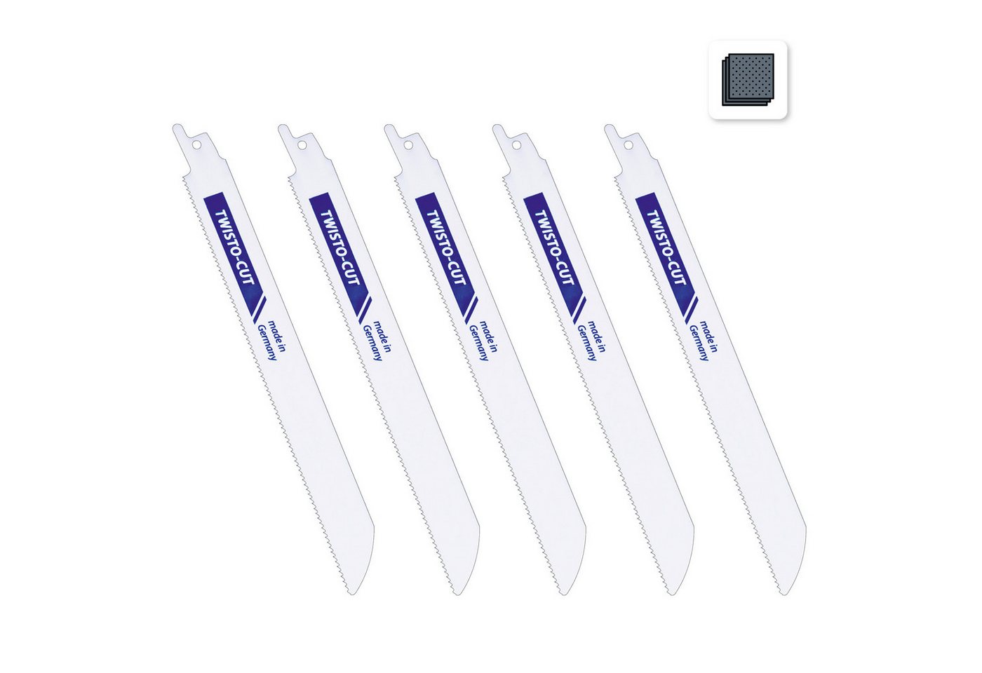 TWISTO-CUT Säbelsägeblatt Tigersägeblätter für Metall, 18 ZpZ, 200 mm - 5 Stück