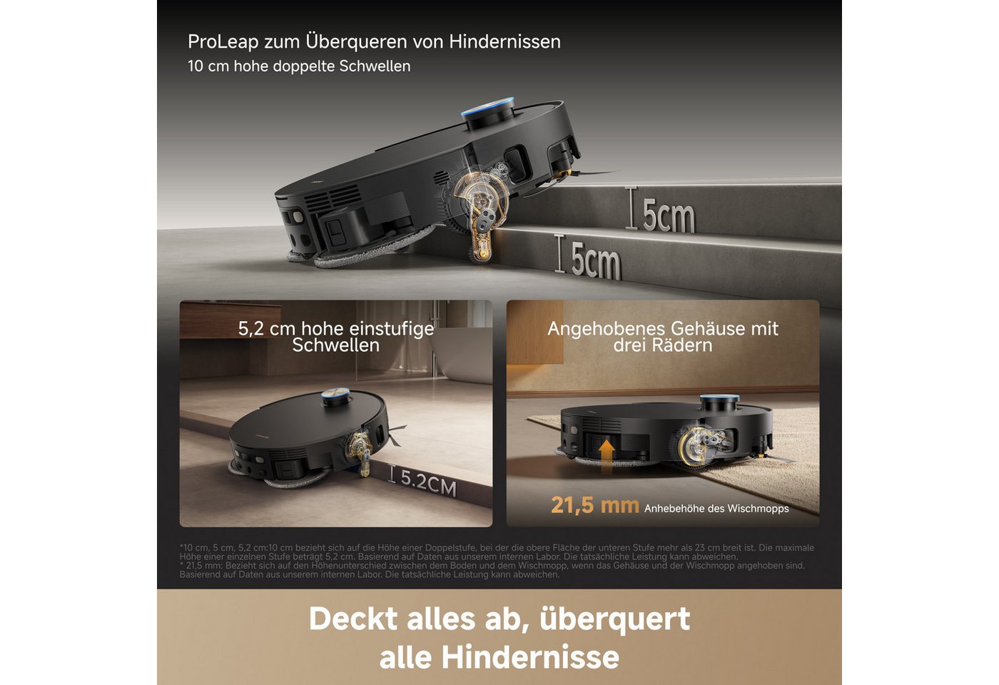 Dreame Nass-Trocken-Saugroboter X60 Pro Master, 600 W, Vollautomatische Absaugstation, Festwasseranschluss