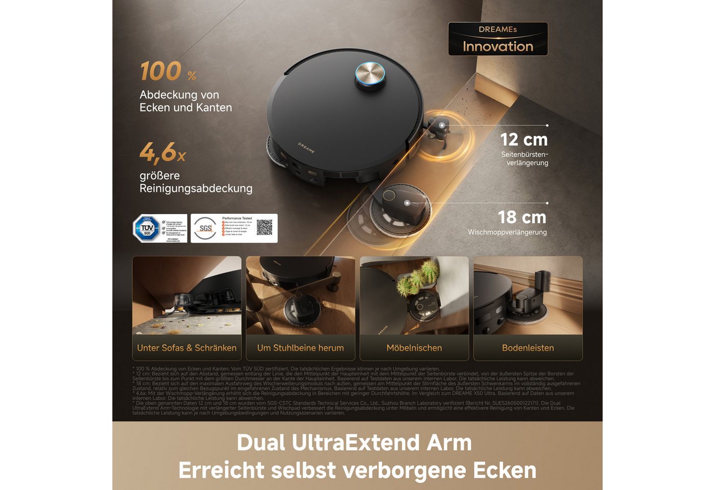 Dreame Nass-Trocken-Saugroboter X60 Pro Master, 600 W, Vollautomatische Absaugstation, Festwasseranschluss Bild 2