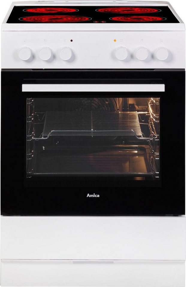 Amica Elektro-Standherd SHC 913 011 W, mit Teleskopauszug nachrüstbar, Steam Clean, Komfortables Kochen und Backen mit übersichtlicher Handhabung Bild 3