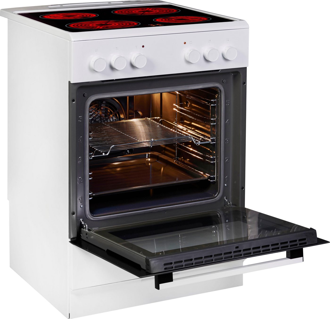 Amica Elektro-Standherd SHC 913 011 W, mit Teleskopauszug nachrüstbar, Steam Clean, Komfortables Kochen und Backen mit übersichtlicher Handhabung Bild 4