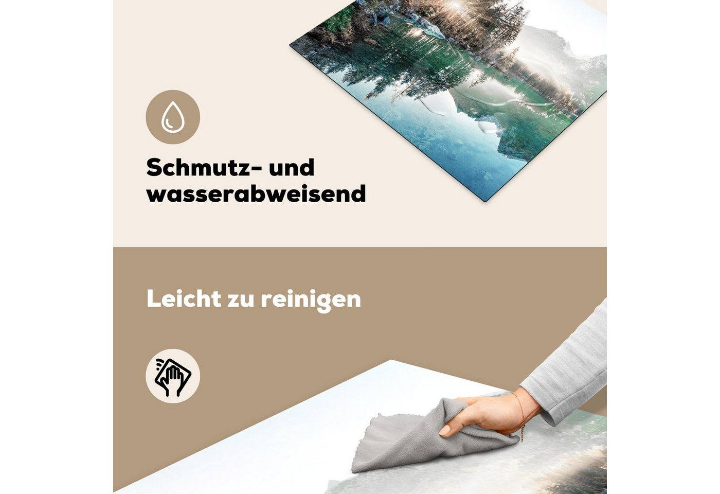 MuchoWow Herd-Abdeckplatte Natur - Bäume - Berge - See, Vinyl, (1 tlg), Abdeckplatte für Ceranfeld, Herd Inductionsmatte, 60x50 cm