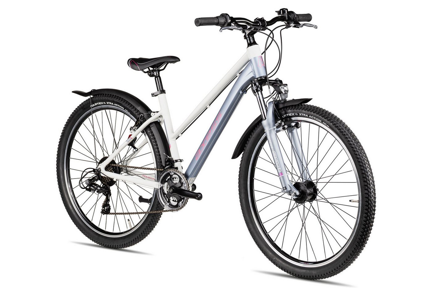 Axess Kinderfahrrad Axess Adventure 27.5 Trapez, 21 Gang Shimano Tourney 21 Schaltwerk, Kettenschaltung, Shimano Tourney 21 weiß