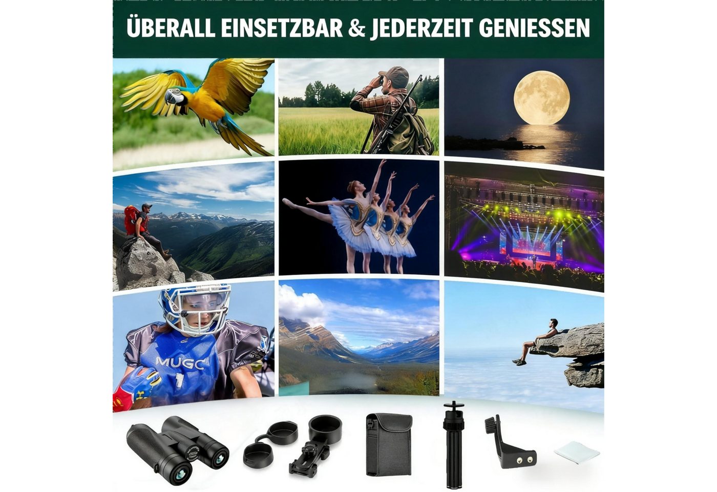Fyrove Outdoor-Fernglas, Feldstecher, Naturfernglas für Erwachsene Fernglas (Reiseoptik für Vogelbeobachtung, Wandern, Natur und Konzerte) Bild 3