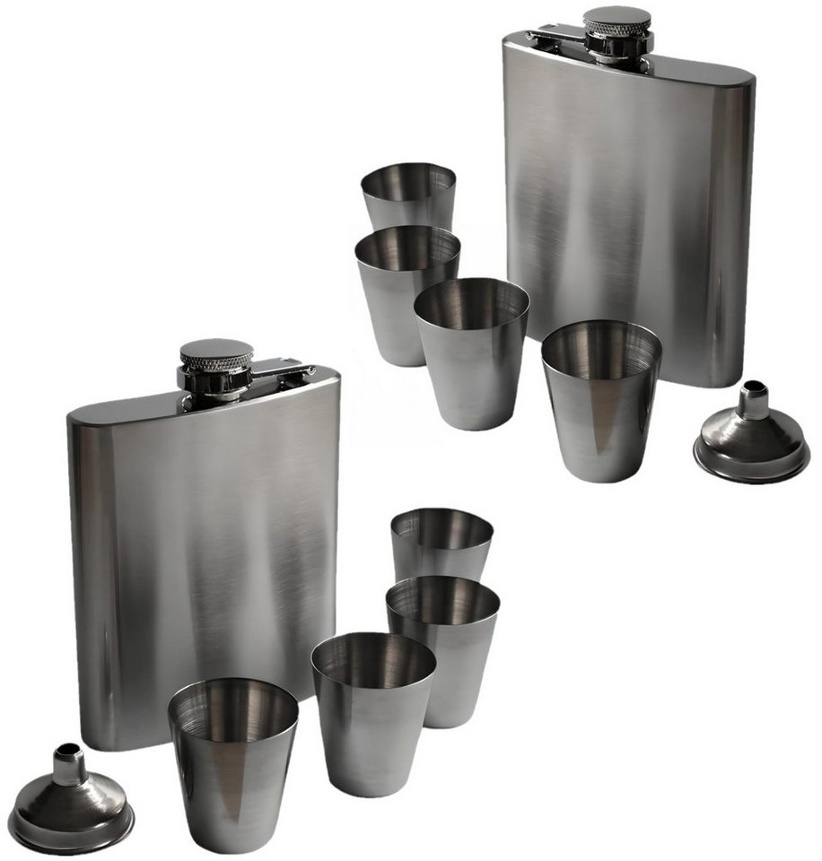 Uzman Flachmann Geschenkset Flachmann – 2 Flachmänner + 8 Becher + 2 Trichter Bild 4
