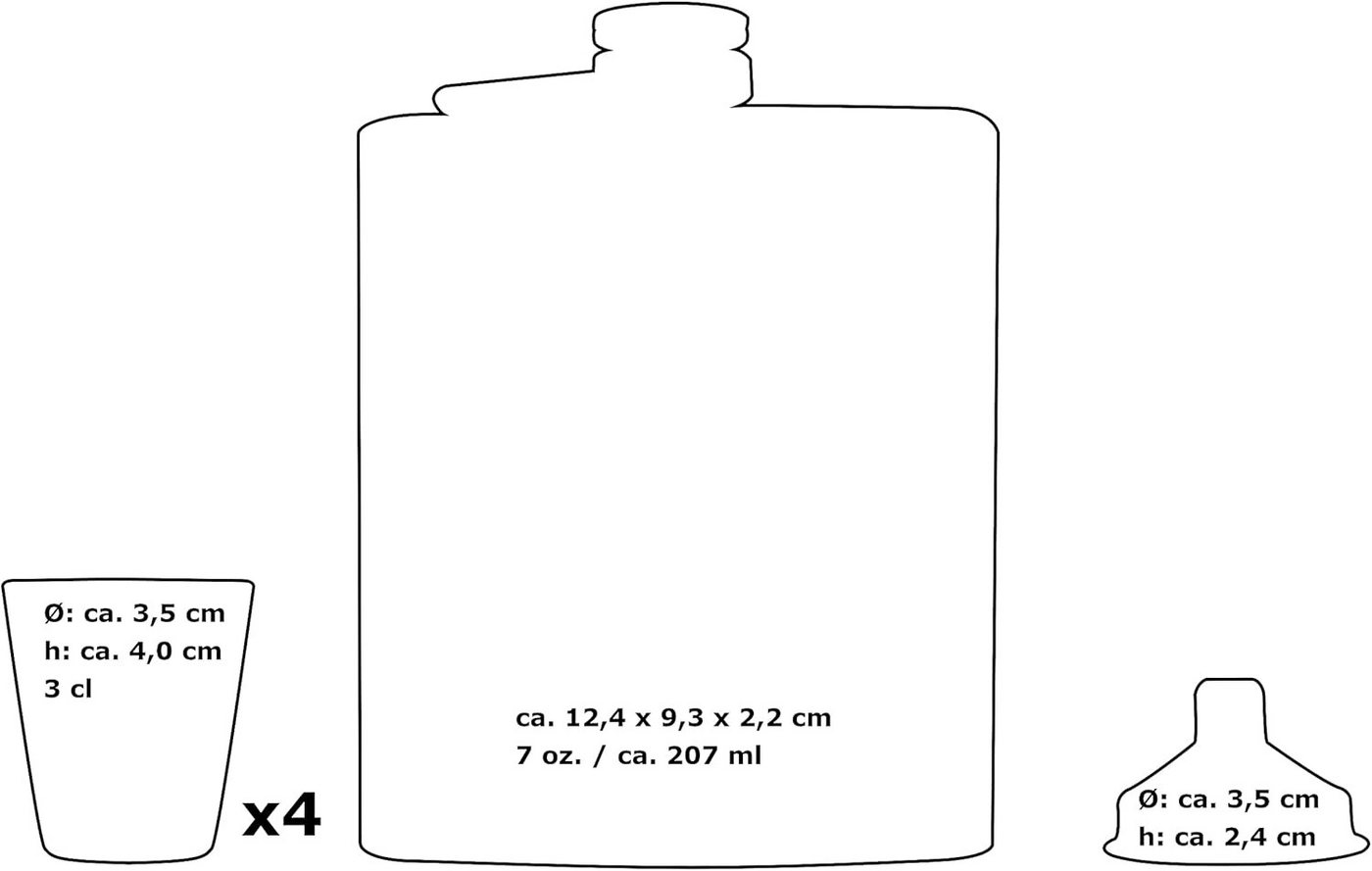 Uzman Flachmann Geschenkset Flachmann – 2 Flachmänner + 8 Becher + 2 Trichter Bild 5