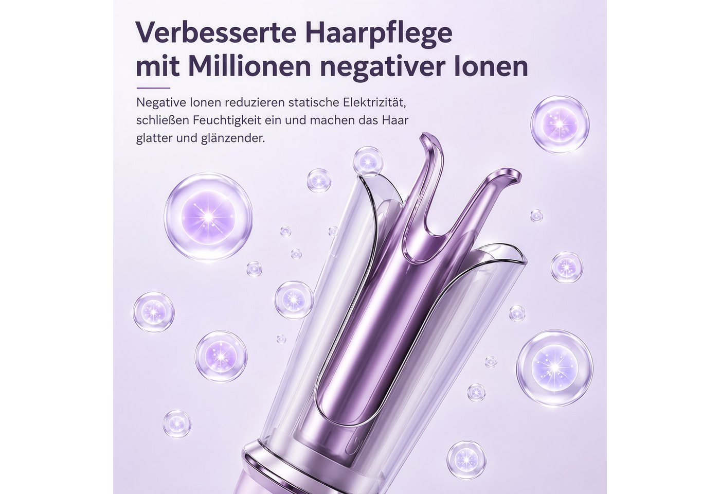 ibettertec Lockenstab Lockendreher 26 mm, Automatischer Ionen Lockenwickler, 4 Temperaturstufen mit Keramikbeschichtung, Schnellaufheizung, selbstrotierend für Locken und Wellen Bild 3