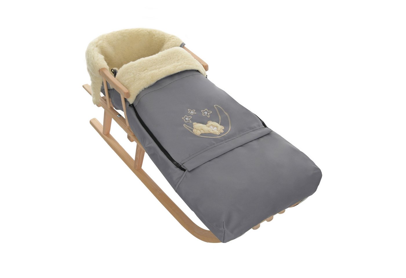 GOLDKIDS Fußsack Winter für Kinderwagen Babyschale (Schlittensack Lammwollesack Baby, Fußsack Kuschelsack), Winterfußsack 40 x 90/110 cm