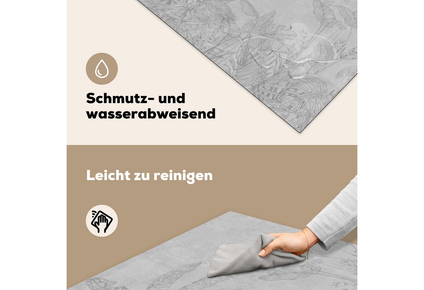 MuchoWow Herd-Abdeckplatte Beton - Muster - Grau, Vinyl, (1 tlg), Cerankochfeld Abdeckung, Herd Abdeckplatten Vinyl, 58x59 cm Bild 3